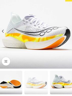 Saucony Endorphin Elite 2 White Peel Mesh Running Shoes US 7.5.